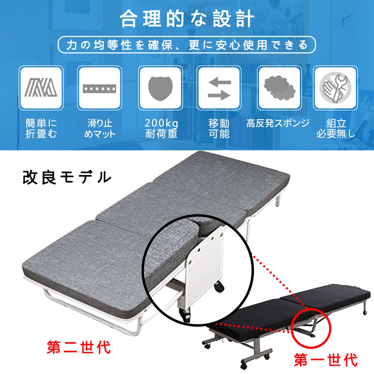 楽天市場】おりたたみベッド コンパクト 折りたたみ ベッド シングル