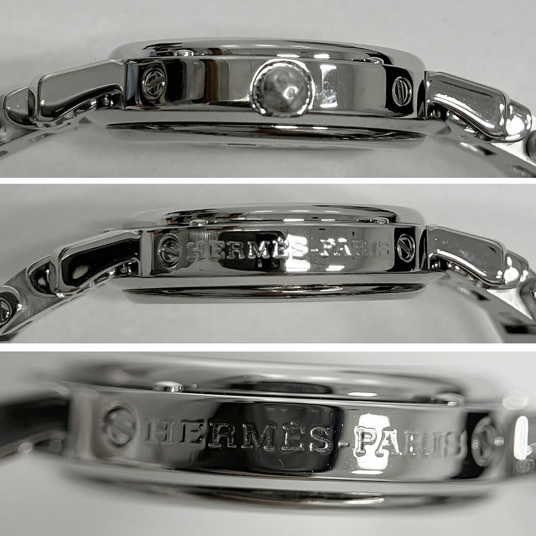 楽天市場】HERMES□ クリッパー CL4.210 OH済 クォーツ 黒文字盤 24mm