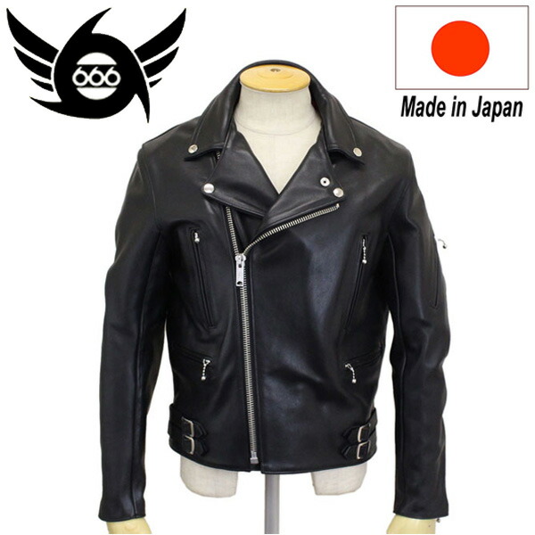 日本製】666 ライダース LJM-9TF ブラック 34 赤タータン 666 LEATHER
