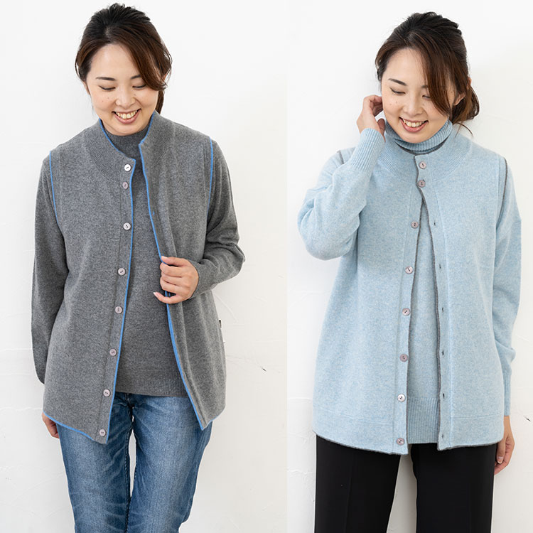 楽天市場】カシミヤ100％ リバーシブルベスト ジレ ニット 【品質検査