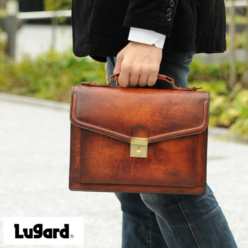 楽天市場】青木鞄 Lugard シャドー牛革 ブリーフケース G-3 ブラウン