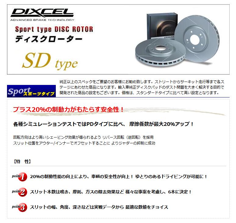 楽天市場】前後 スリットローター 1台分セット DIXCEL SDタイプ