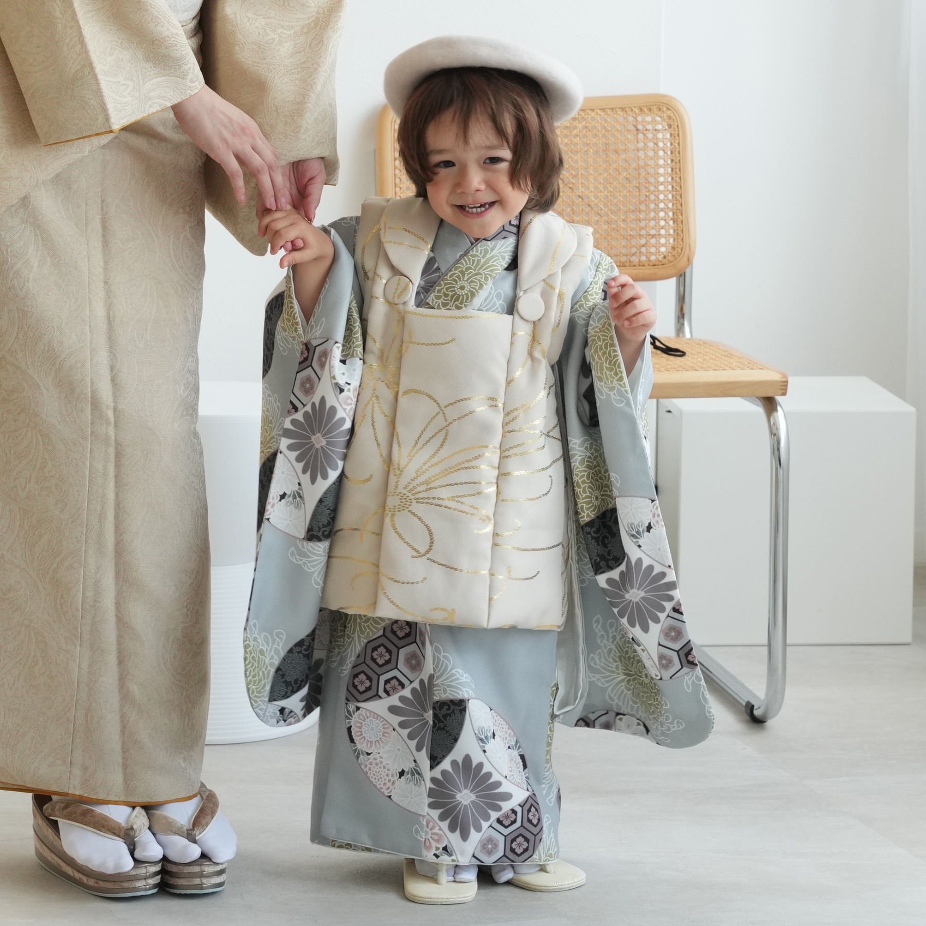 3歳 男の子 七五三セット utatane 88cm-105cm前後　ペイズリー レンタル 七五三 3歳 男の子 七五三セット utatane レトロ ジャガード