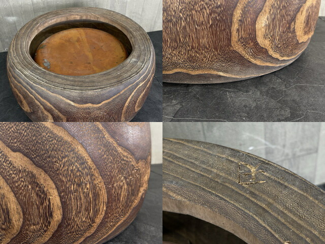 楽天市場】火鉢 木製 【中古】古道具 囲炉裏 和家具 銅落とし 小道具