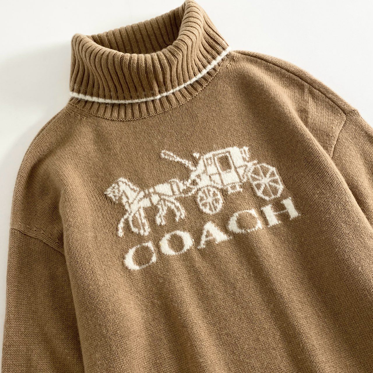 楽天市場】COACH コーチ フロントロゴ カシミヤ入り タートルネック