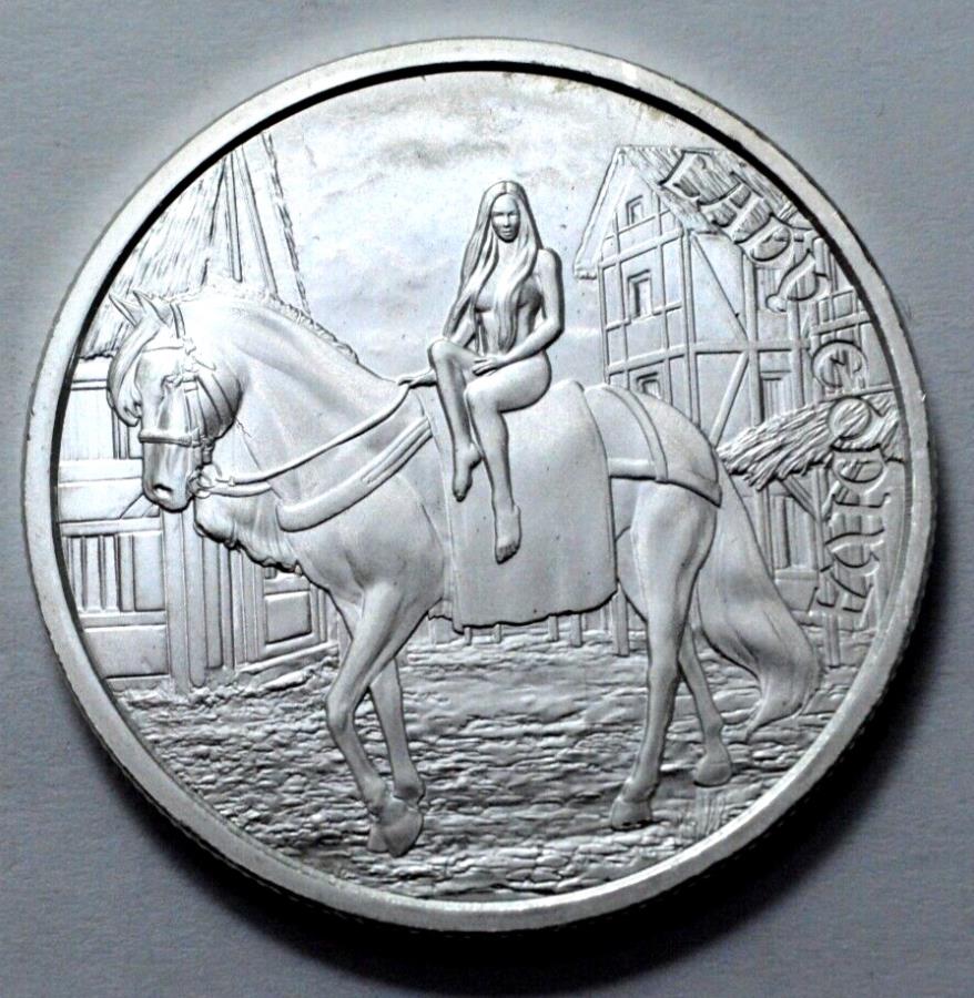 GODIVAのシンボルマーク「Lady Godiva」ジョン・コリア3oz銀貨 【公式