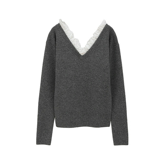 楽天市場】クラネ CLANE フリル Vネック ニット トップス FRILL V NECK