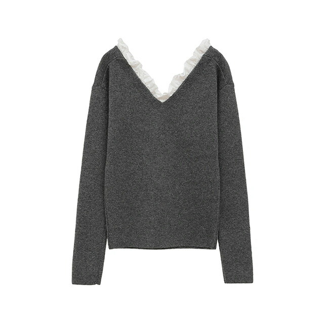 楽天市場】クラネ CLANE フリル Vネック ニット トップス FRILL V NECK