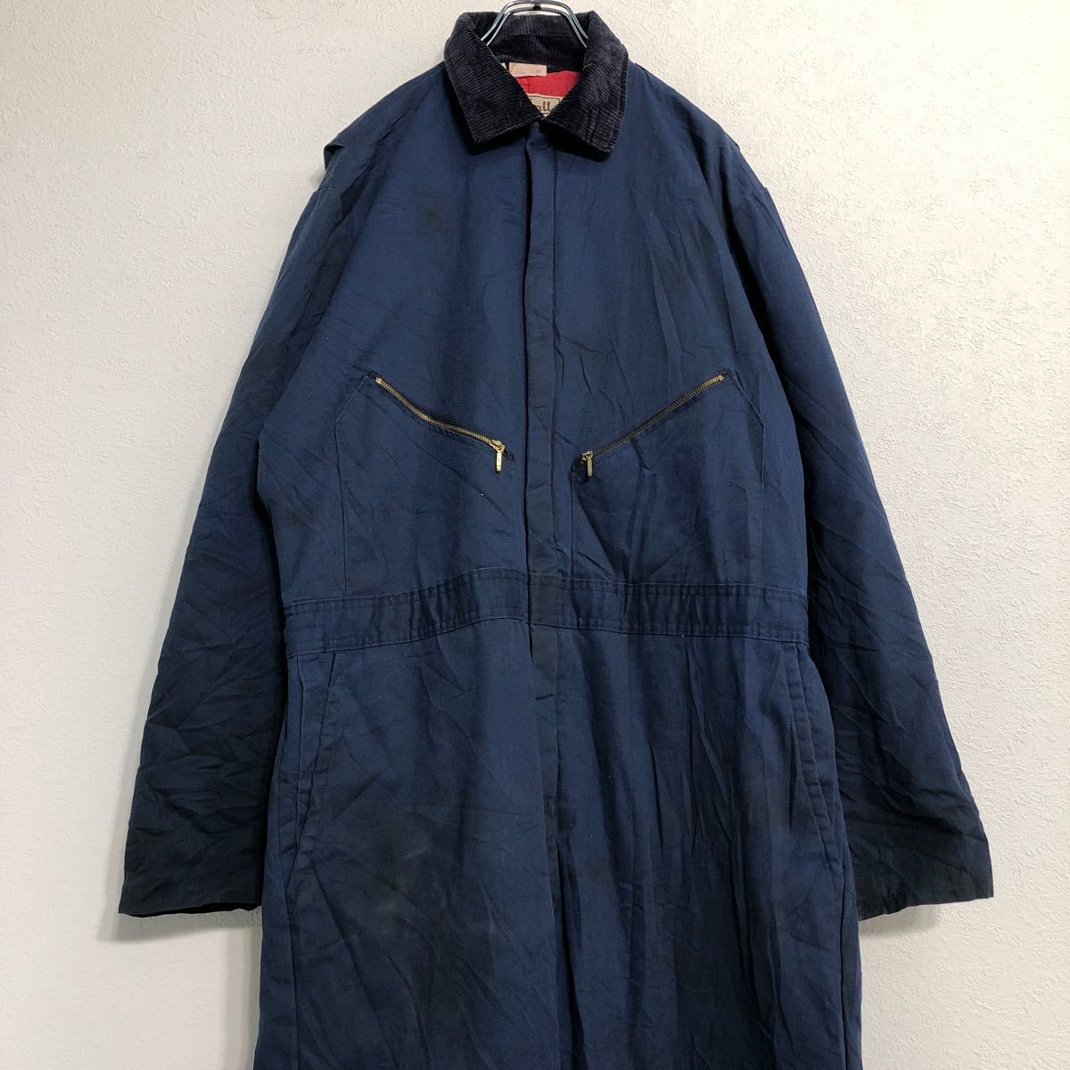 楽天市場】【中古】【古着】 Walls 中綿 長袖つなぎ W46 XL ネイビー