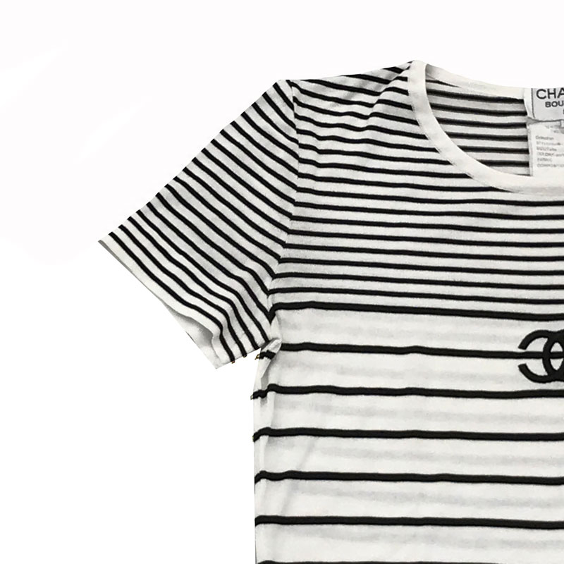 楽天市場】美品 シャネル CHANEL ココマーク ボーダー 半袖Tシャツ