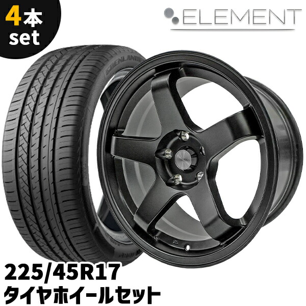 楽天市場】タイヤホイール 4本セット ELEMENT L437 225/45R17 17インチ
