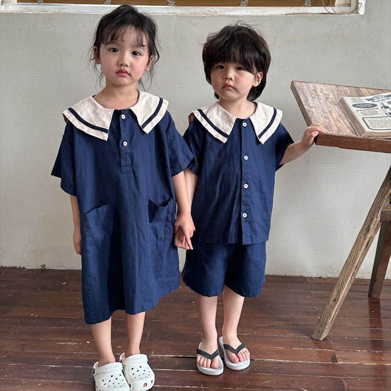 ファミリア 【新品】ファミリア familiar ワンピース 100 紺 女の子