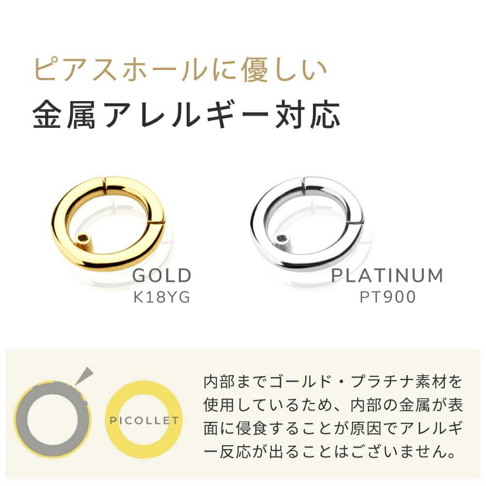 楽天市場】K18/PT セグメントリング バーベル つけっぱなし用 │ 16G