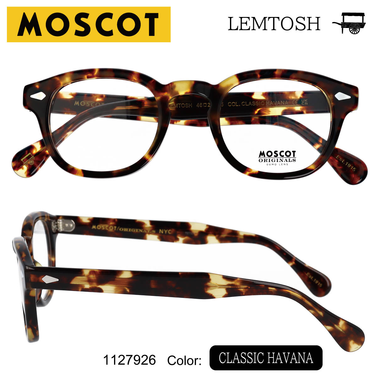 楽天市場】MOSCOT LEMTOSH 46 モスコット レムトッシュ 46 メガネ