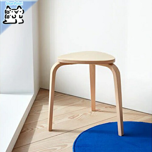 IKEA KYRRE シルレ スツール 2脚セット 木製 北欧 3本脚 三角 黒 KYRRE