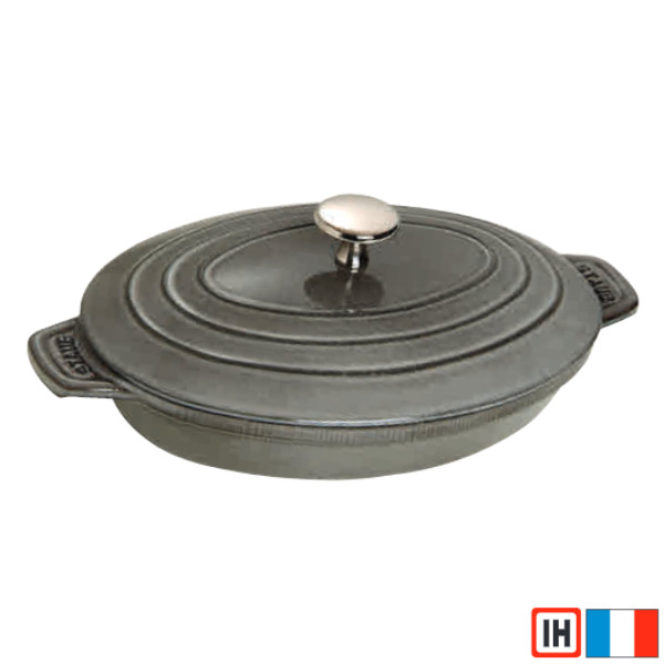 楽天市場】staub ストウブ オーバルプレート 23×17cm IH対応 グレー