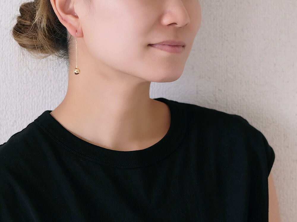 楽天市場】K18 ボール フック ピアス 8mm フックピアス 18k 18金