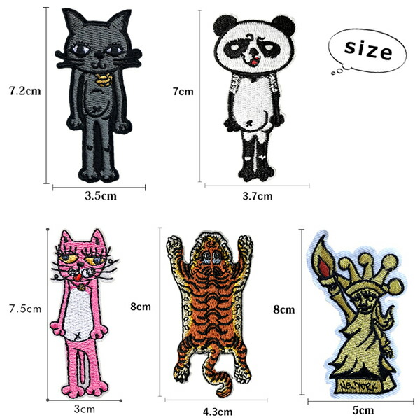 楽天市場】ワッペン 刺繍 アイロン接着 猫 ねこ ネコ cat パンダ