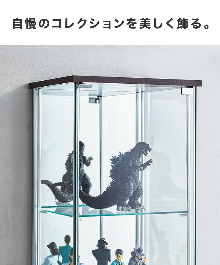 楽天市場】ガラスコレクションケース フィギュアケース 3段 背面ミラー