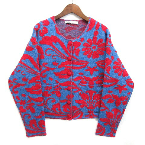 楽天市場】【中古】ザラ ZARA ジャガード ニット カーディガン 長袖