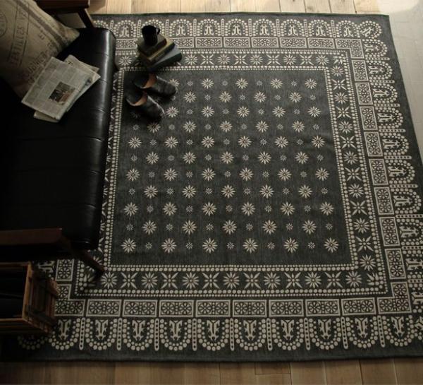 楽天市場】ラグ ラグマット バンダナ Flower Bandanna Rug 160×120
