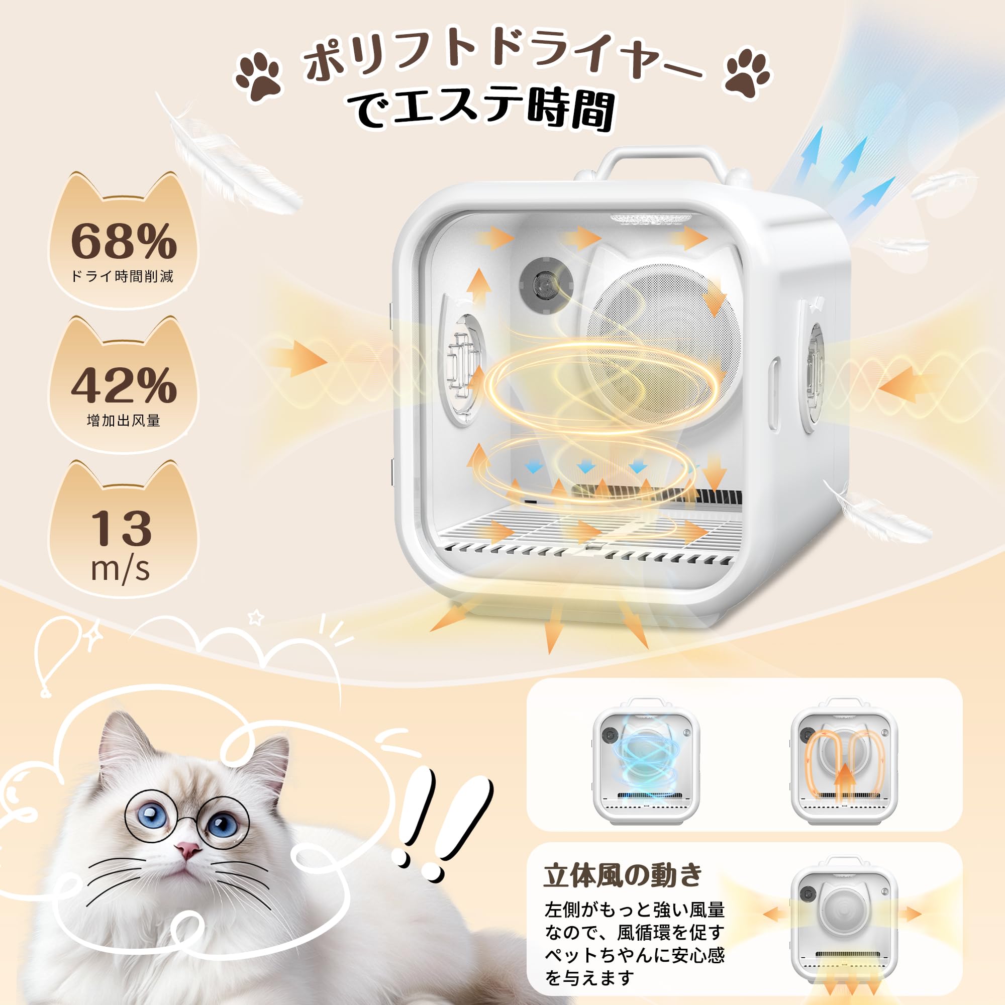 楽天市場】ペットドライルーム ドライヤー Totoro ball 小型犬 猫用