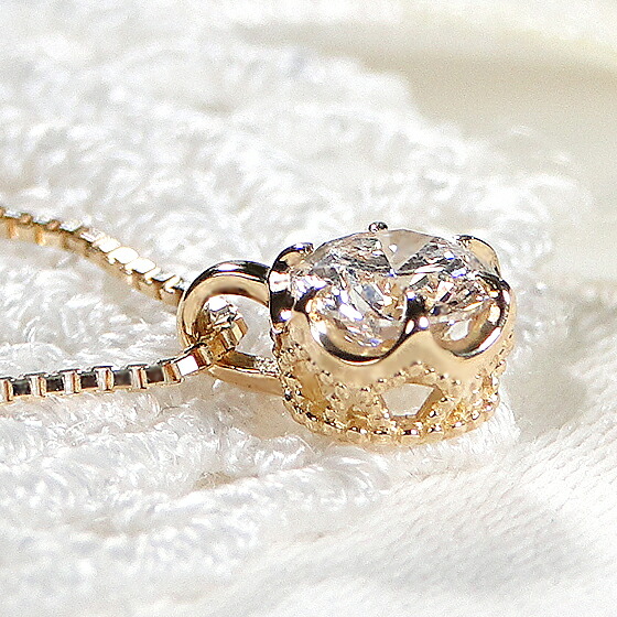 楽天市場】K18YG 一粒 ダイヤモンド ネックレス【0.25ct】【送料無料