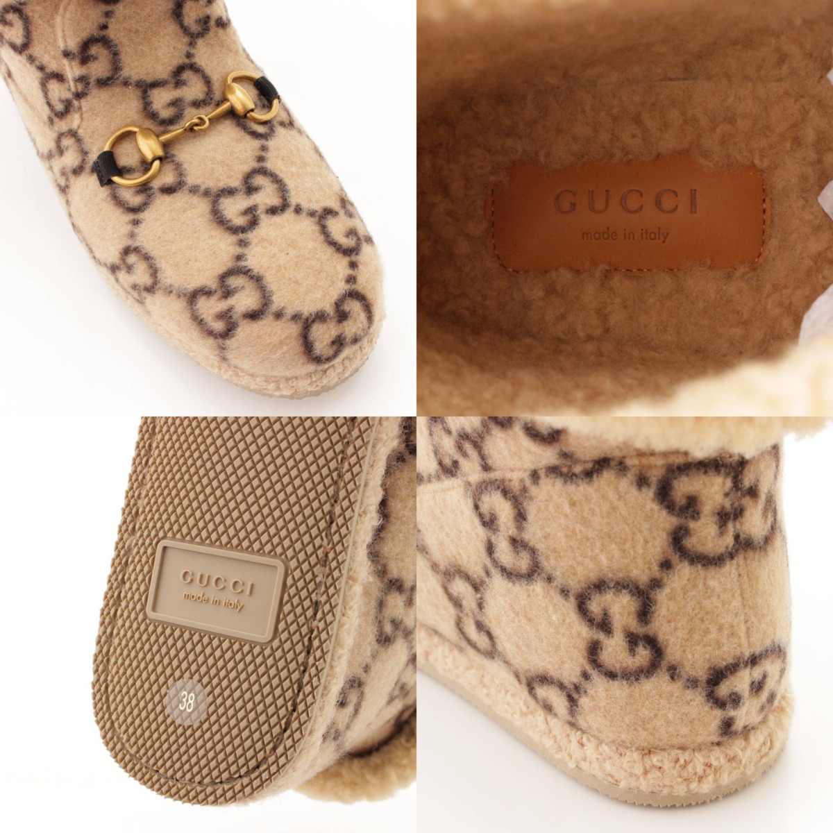 楽天市場】【グッチ】Gucci ホースビット ムートン ショートブーツ GG