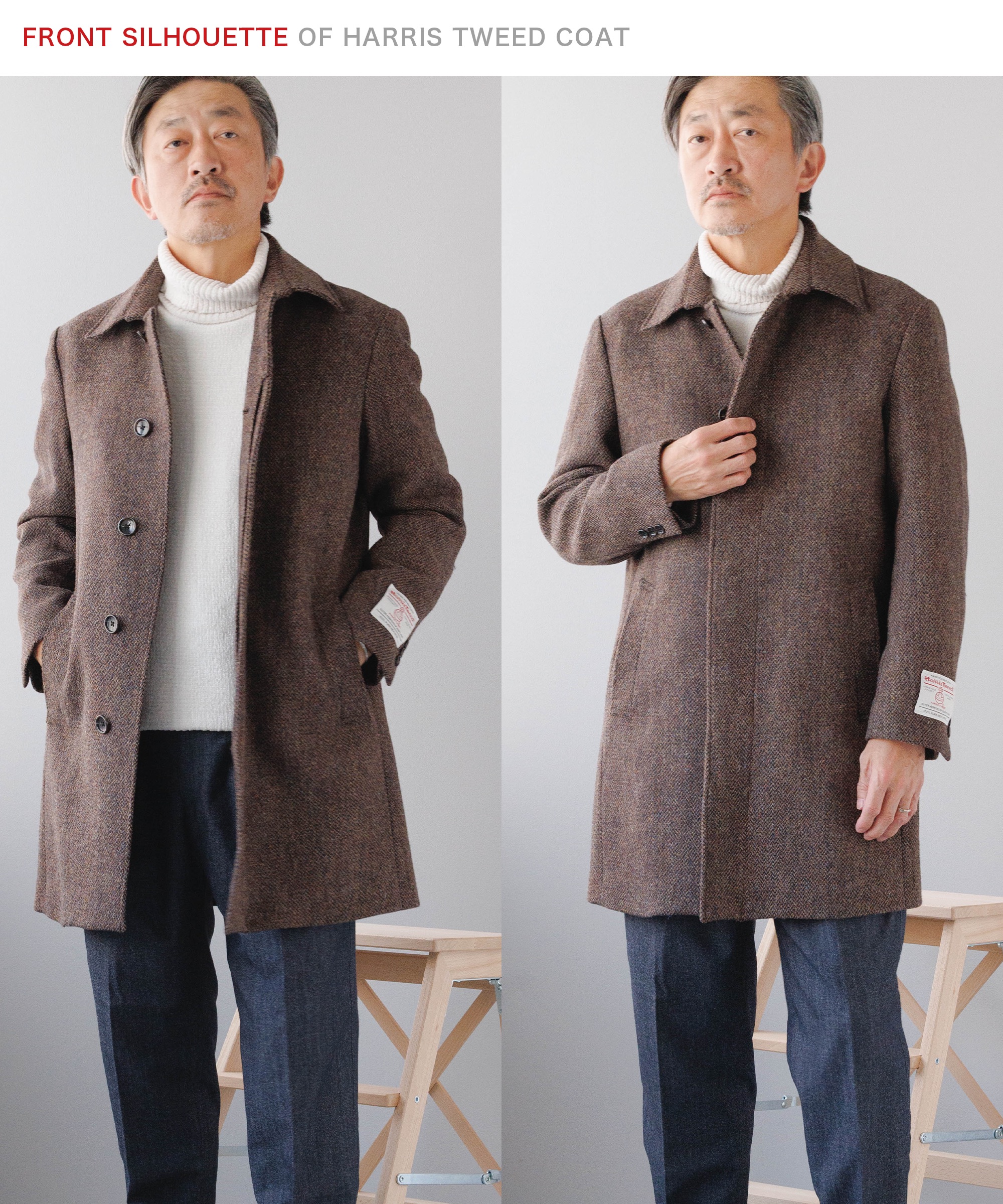楽天市場】ハリスツイード コート メンズ ステンカラー harris tweed