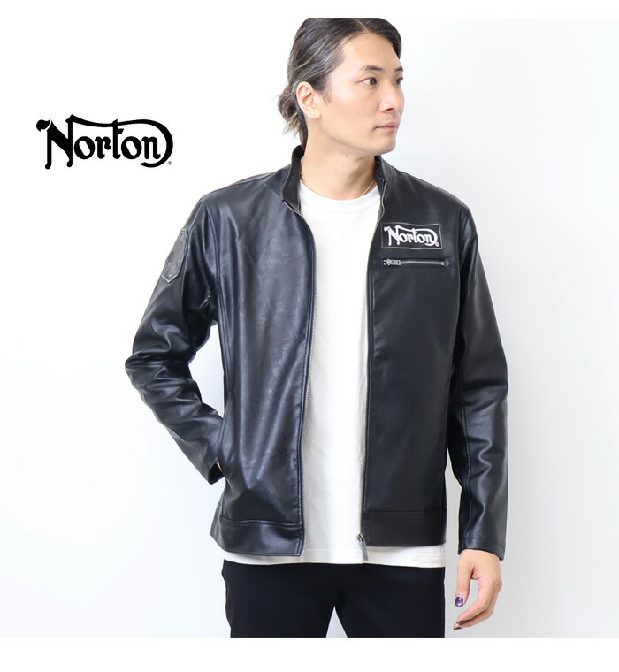 楽天市場】Norton ノートン フェイクレザー パッチド シングル