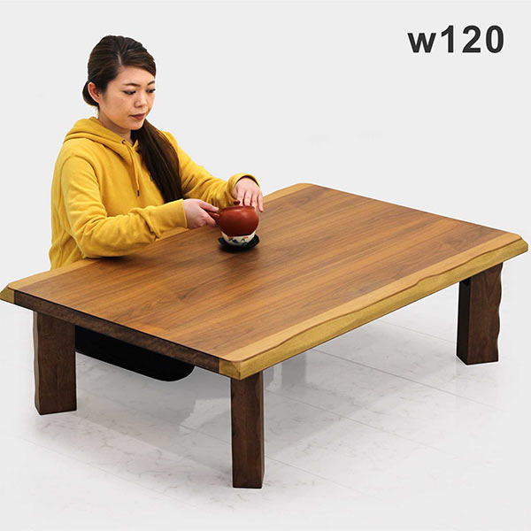 楽天市場】一枚板風 座卓 折りたたみ ローテーブル 和室 120cm 120×80