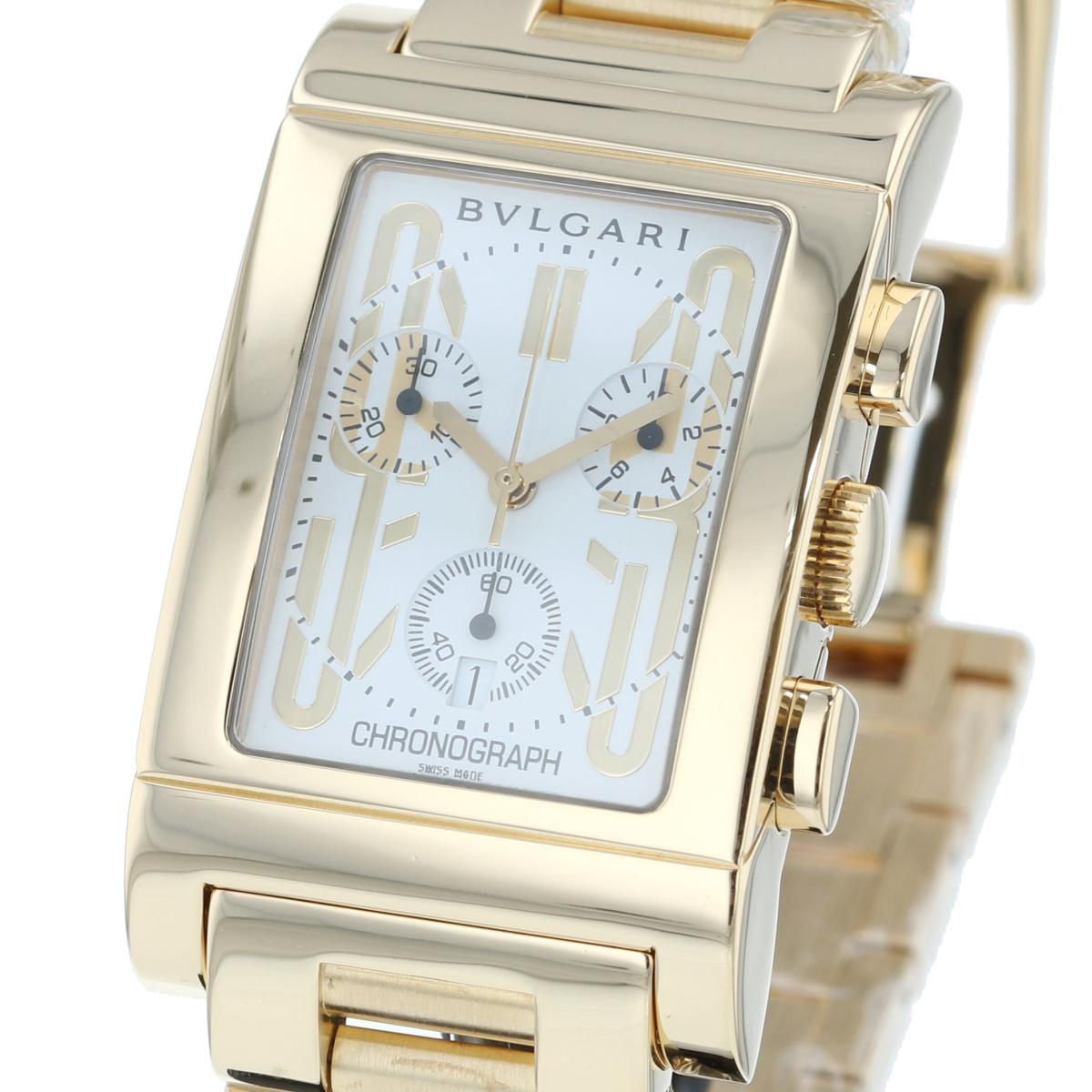 楽天市場】【中古】 BVLGARI ブルガリ レッタンゴロ クロノグラフ 18K