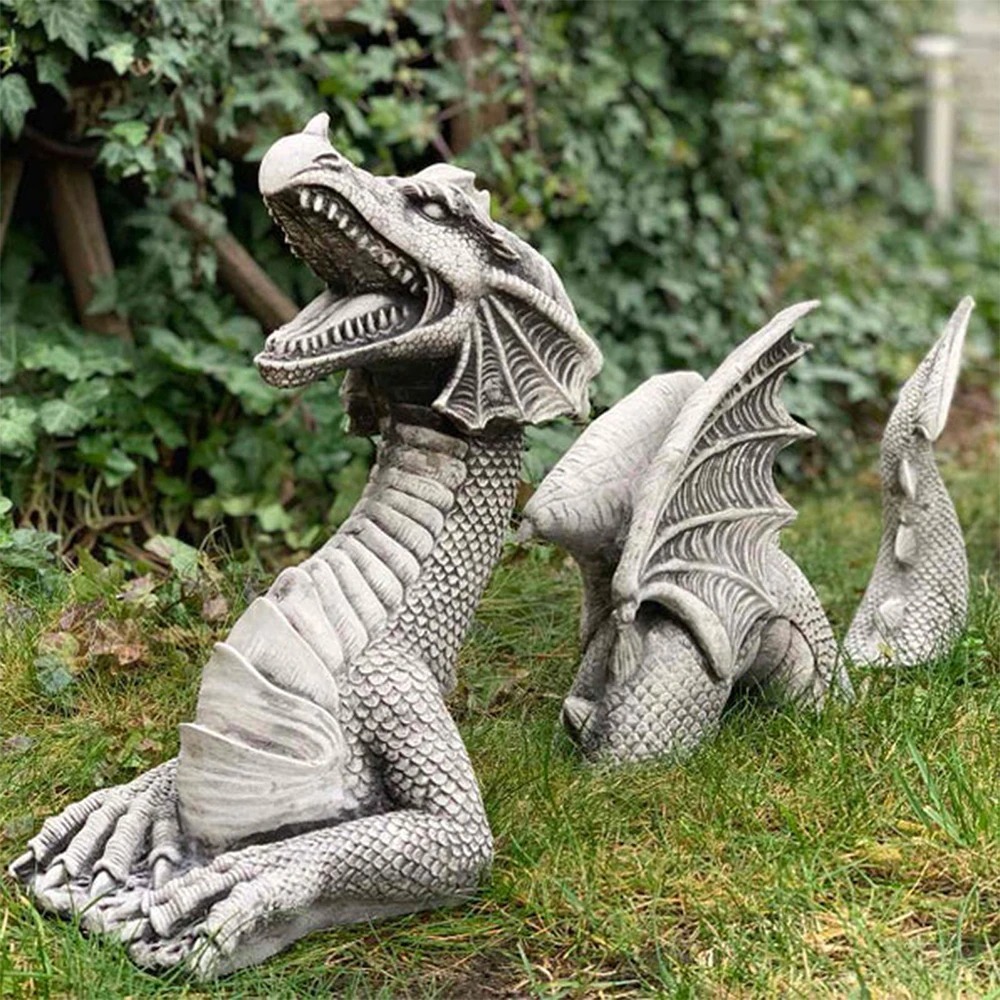 楽天市場】ドラゴン 龍 竜 オブジェ ガーデンインテリア 庭 装飾