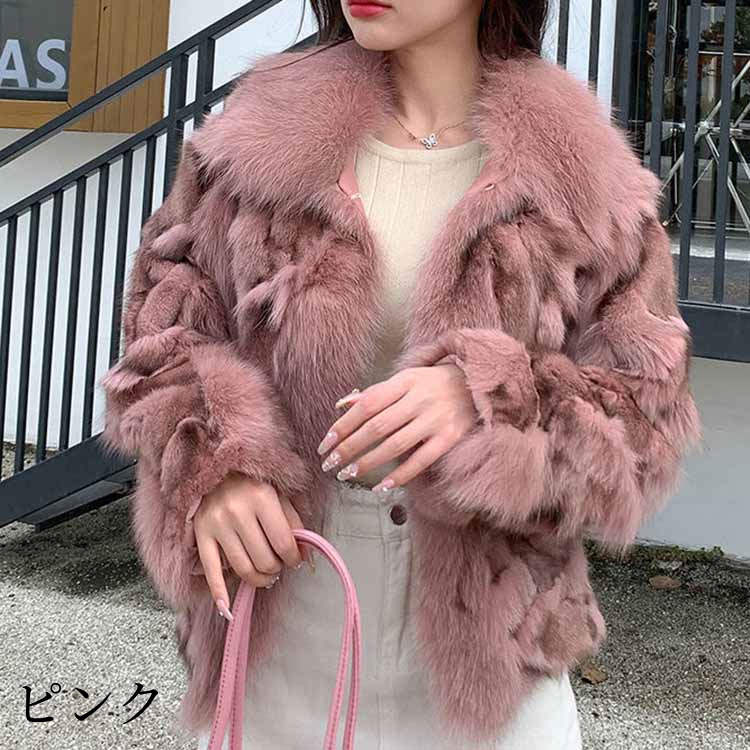 楽天市場】リアルファー コート（カラーピンク）の通販