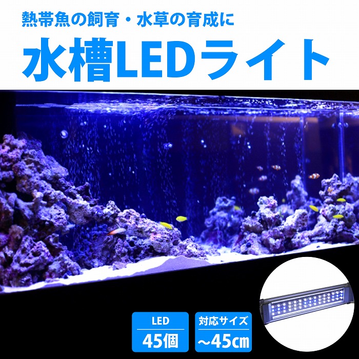楽天市場】40cm-45cm 水槽用 照明 LED ライト ブルー×ホワイト 青/白