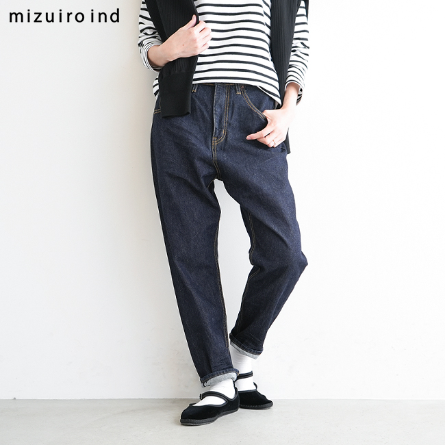 楽天市場】[1-260972]mizuiro ind(ミズイロインド) ハイウエストデニム