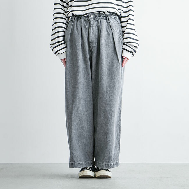 楽天市場】[A12411]HARVESTY(ハーベスティ) BLACK DENIM CIRCUS BAGGY
