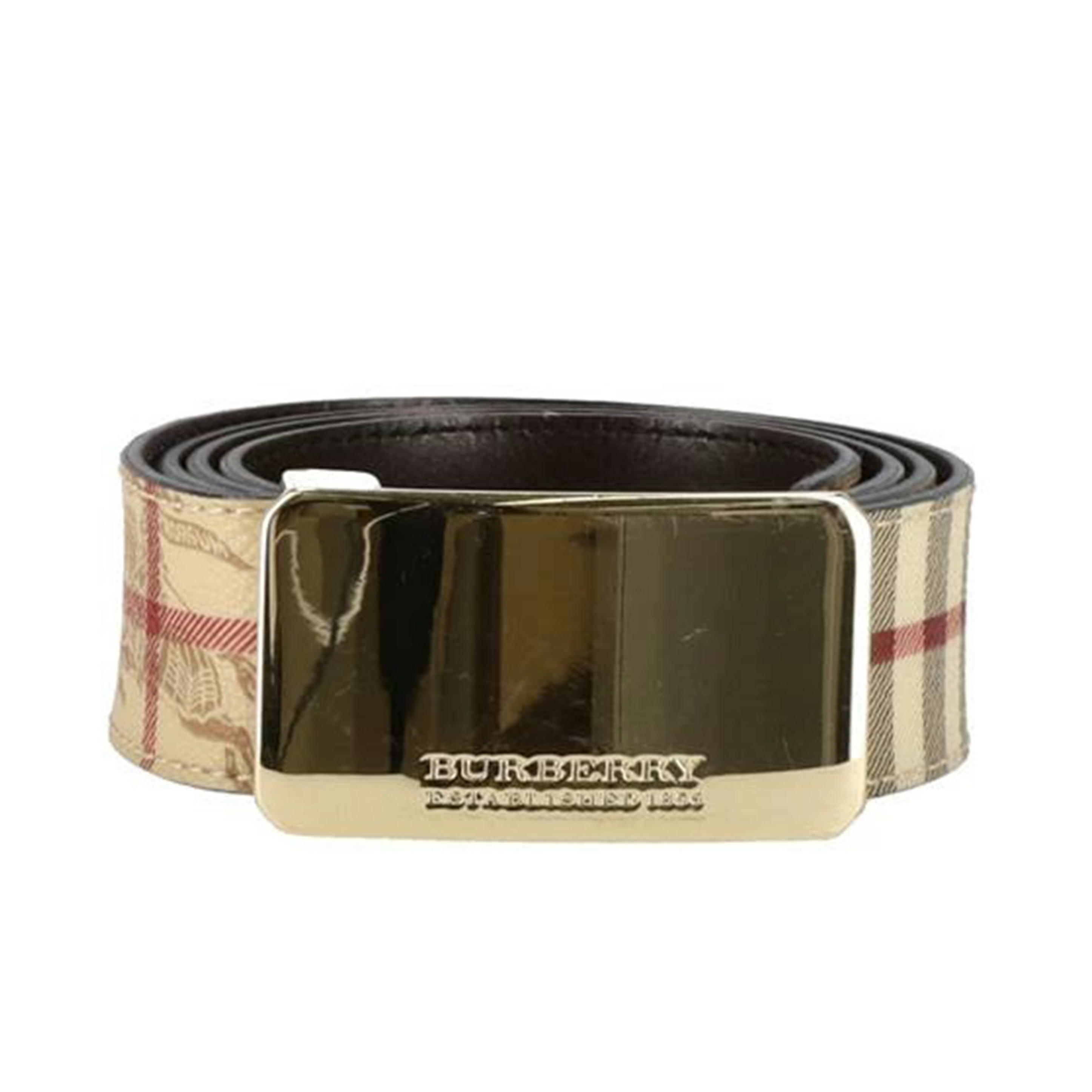 楽天市場】BURBERRY/メンズベルト チェック柄 ロゴバックル/ABランク