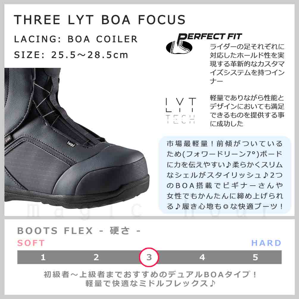 楽天市場】スノーボード ブーツ BOA メンズ HEAD ヘッド THREE LYT BOA