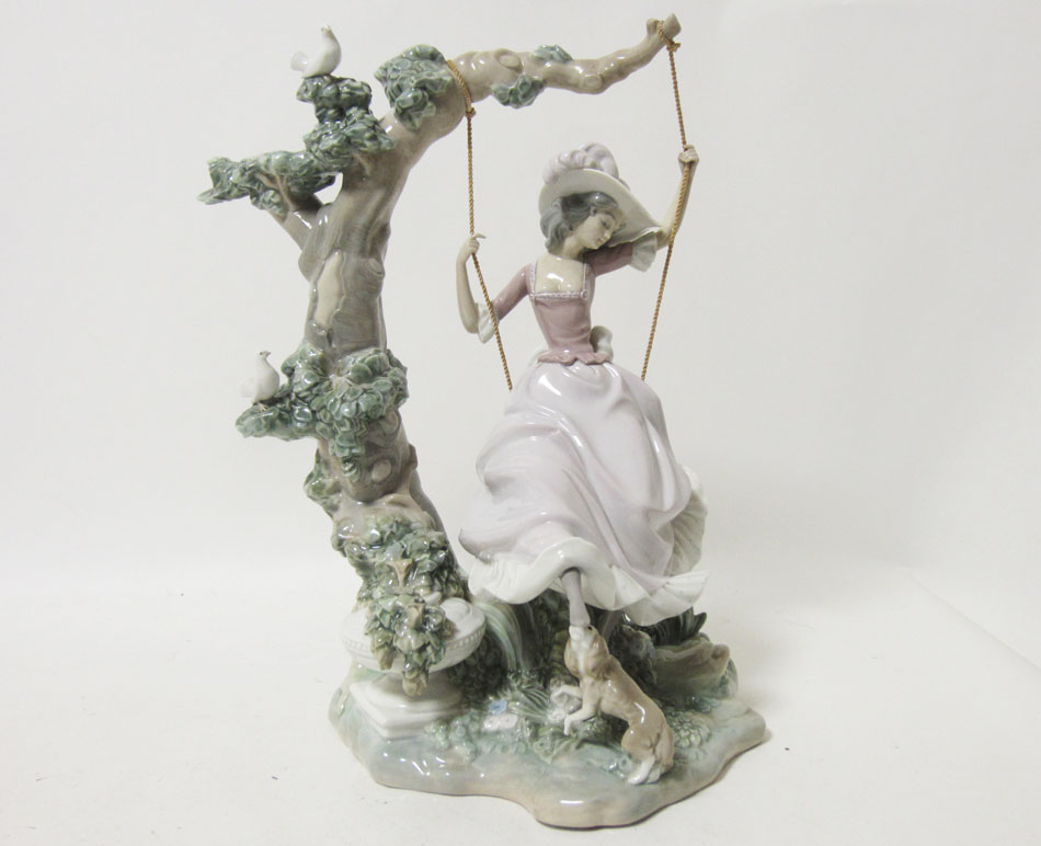 楽天市場】LLADRO リヤドロ 置物 ブランコに乗る貴婦人 犬 磁器 40cm