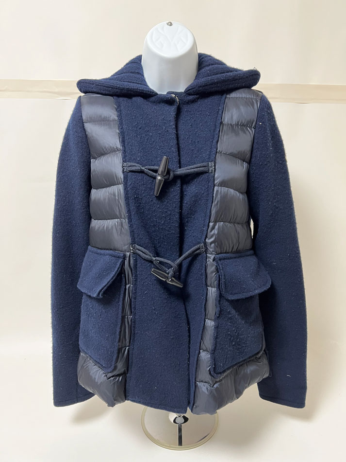 215 MONCLER ネイビー リブ編みセーター M 美品 紺 モンクレール 215