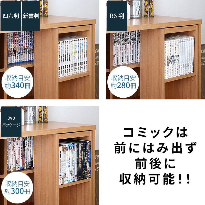 楽天市場】本棚 スライド コミック マンガ 大容量 スリム おしゃれ