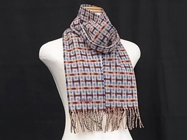 楽天市場】□新品同様□ HERMES エルメス カシミヤ100％ 総柄 フリンジ