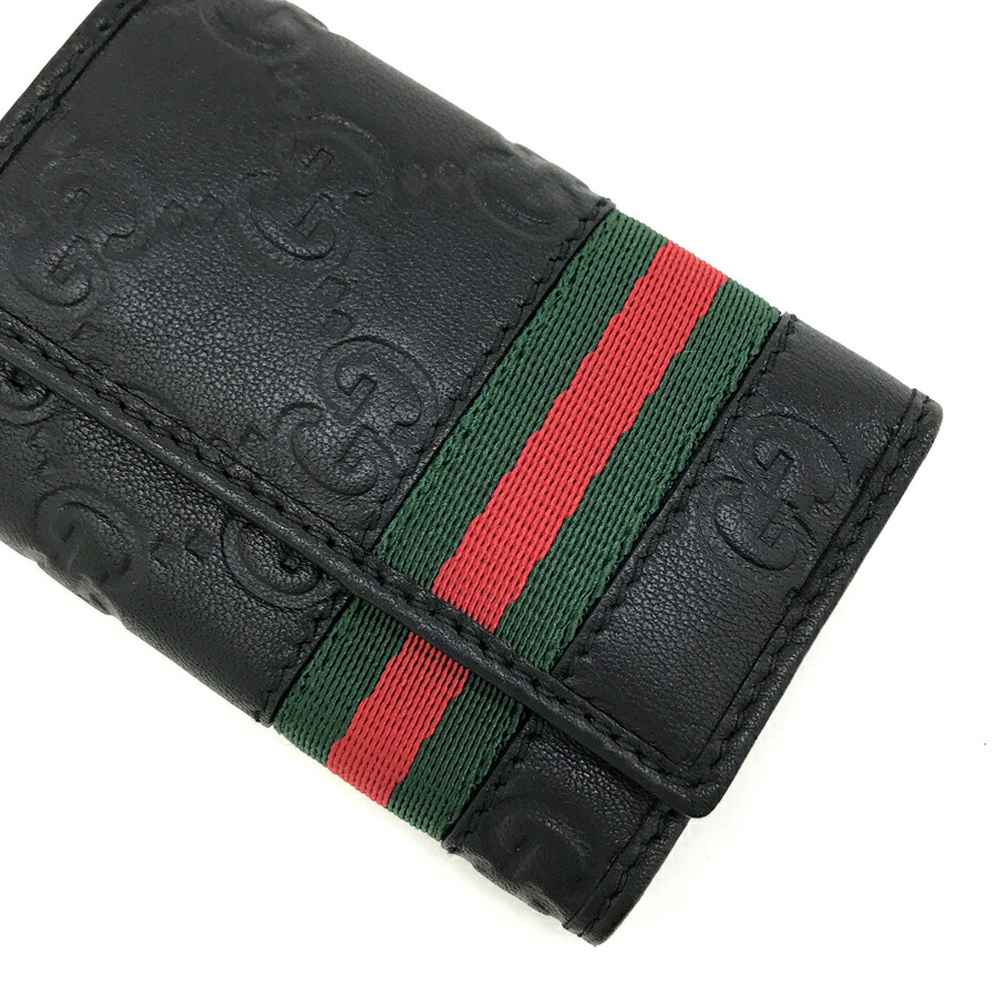 楽天市場】グッチ GUCCI キーケース 6連 ウェビングライン ウェブ WEB
