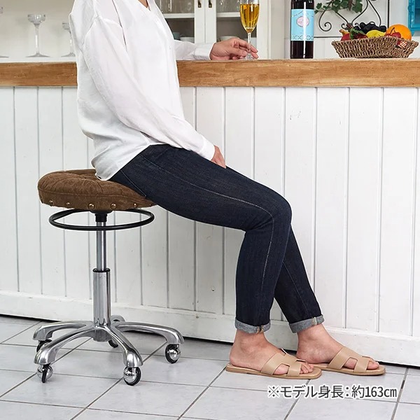楽天市場】スツール ヴィンテージ調 リングレバー ソフトレザー座面