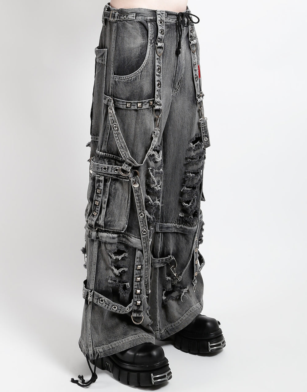 TRIPP NYC - SHREDDER DENIM FULL FORCE PANT BLACK FOG WASH