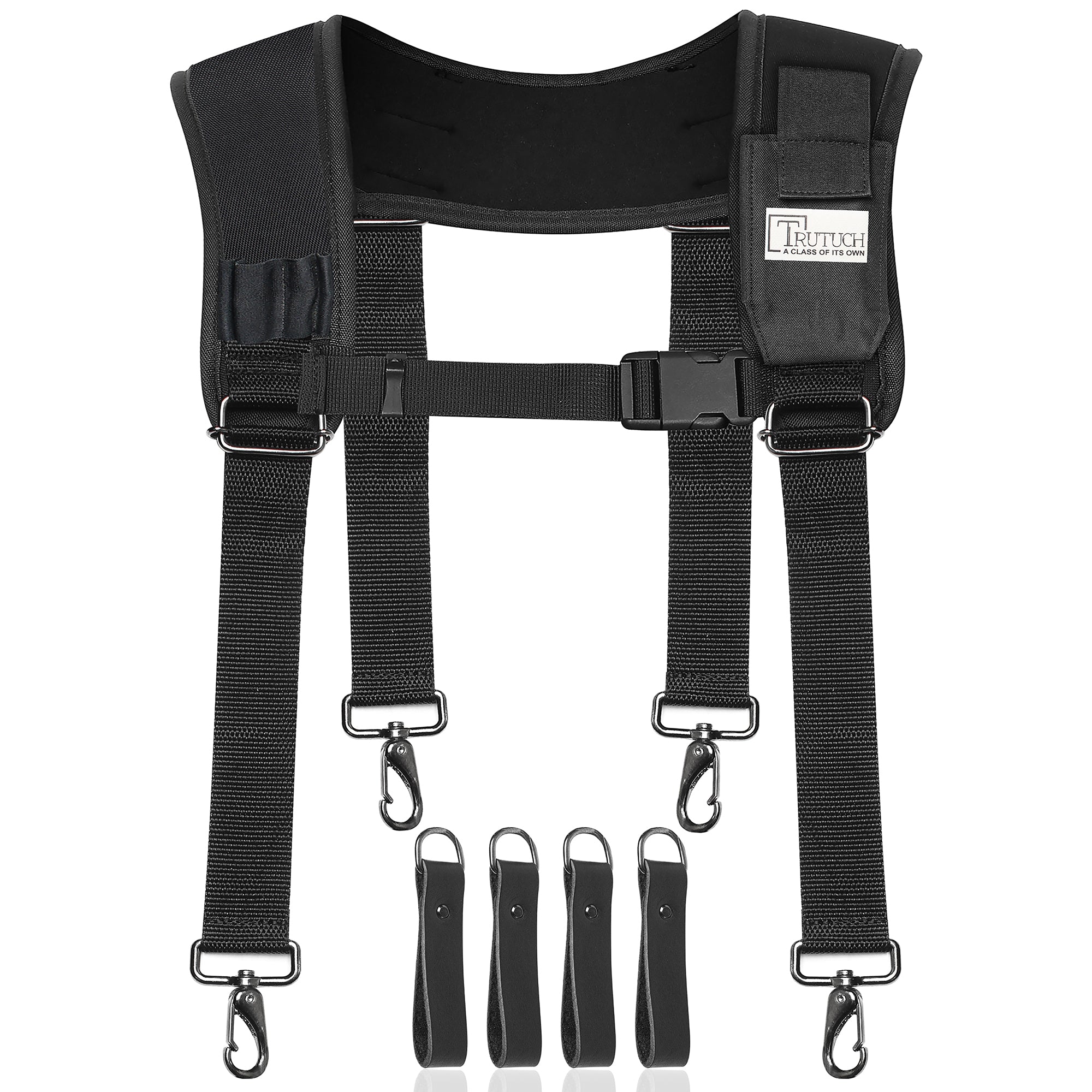 Leather Work Suspender With Pockets, Leather Tool Belt Suspender