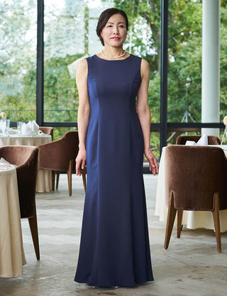 結婚式 母親ドレス ネイビー・マザーズドレス アンサンブル ボレロ付