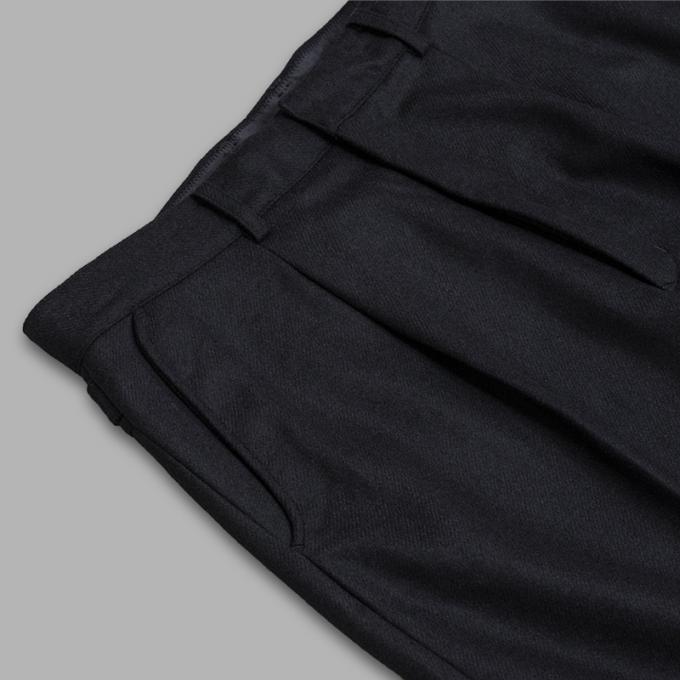 FARAH / One Tuck Side Adjustable Pants (Wool Flannel-Navy) | twelve