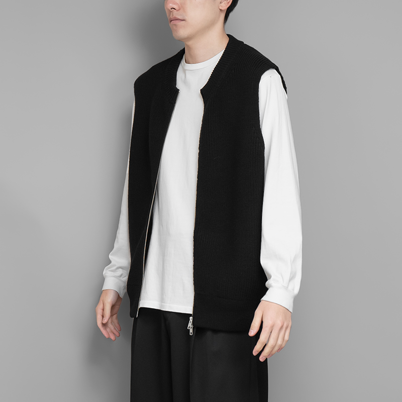 ssstein / Oversized Drivers Knit Zip Vest | twelve